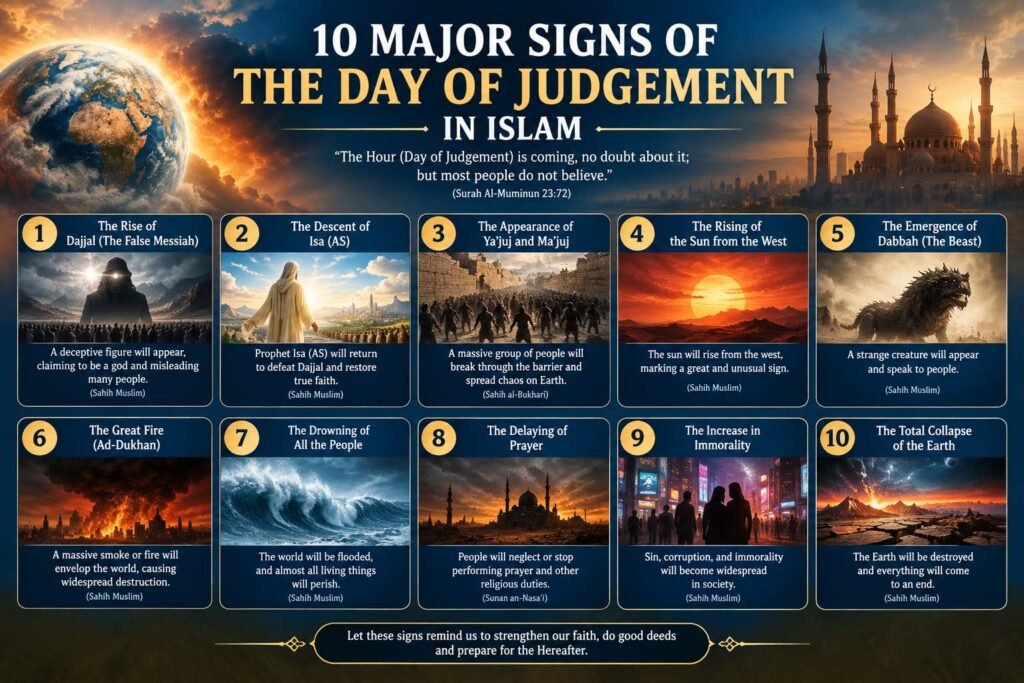 10 major signs of the Day of Judgement in Islam